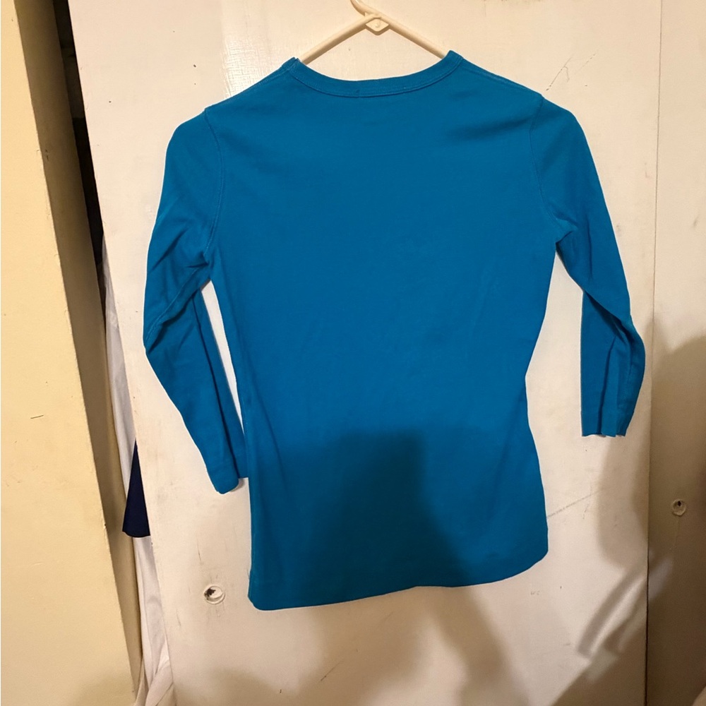 Classic Long-Sleeve Crewneck Top in Bright Blue - Picture 4 of 4